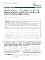 Identifying patients with medically unexplained physical symptoms in electronic medical records in primary care: a validation study