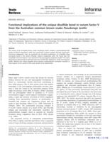 Functional implications of the unique disulfide bond in venom factor V from the Australian common brown snake Pseudonaja textilis