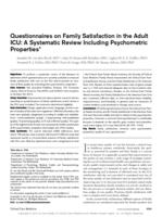 Questionnaires on family satisfaction in the adult ICU; a systematic review including psychometric properties