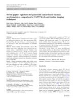 Serum peptide signatures for pancreatic cancer based on mass spectrometry: a comparison to CA19-9 levels and routine imaging techniques