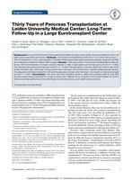 Thirty Years of Pancreas Transplantation at Leiden University Medical Center: Long-term Follow-up in a Large Eurotransplant Center