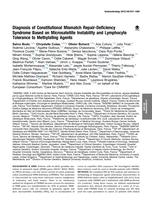 Diagnosis of Constitutional Mismatch Repair-Deficiency Syndrome Based on Microsatellite Instability and Lymphocyte Tolerance to Methylating Agents