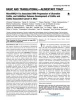 MicroRNA214 Is Associated With Progression of Ulcerative Colitis, and Inhibition Reduces Development of Colitis and Colitis-Associated Cancer in Mice