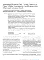 Instruments Measuring Pain, Physical Function, or Patient's Global Assessment in Hand Osteoarthritis: A Systematic Literature Search