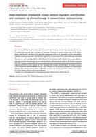 Aven-mediated checkpoint kinase control regulates proliferation and resistance to chemotherapy in conventional osteosarcoma