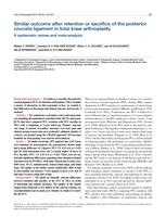 Similar outcome after retention or sacrifice of the posterior cruciate ligament in total knee arthroplasty