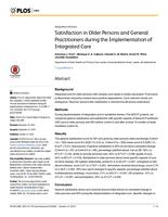 Satisfaction in Older Persons and General Practitioners during the Implementation of Integrated Care