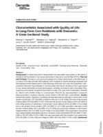 Characteristics Associated with Quality of Life in Long-Term Care Residents with Dementia: A Cross-Sectional Study