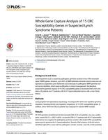 Whole Gene Capture Analysis of 15 CRC Susceptibility Genes in Suspected Lynch Syndrome Patients