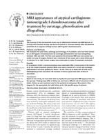 MRI appearances of atypical cartilaginous tumour/grade I chondrosarcoma after treatment by curettage, phenolisation and allografting