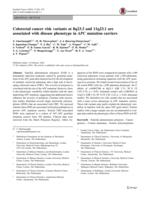 Colorectal cancer risk variants at 8q23.3 and 11q23.1 are associated with disease phenotype in APC mutation carriers