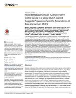 Pooled Resequencing of 122 Ulcerative Colitis Genes in a Large Dutch Cohort Suggests Population-Specific Associations of Rare Variants in MUC2
