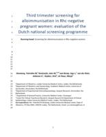 Third trimester screening for alloimmunisation in Rhc-negative pregnant women: evaluation of the Dutch national screening programme