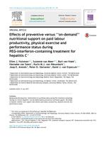 Effects of preventive versus "on-demand'' nutritional support on paid labour productivity, physical exercise and performance status during PEG-interferon-containing treatment for hepatitis C