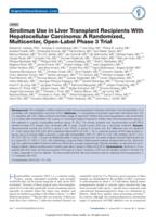 Sirolimus Use in Liver Transplant Recipients With Hepatocellular Carcinoma: A Randomized, Multicenter, Open-Label Phase 3 Trial