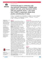 Certolizumab pegol in combination with dose-optimised methotrexate in DMARD-naive patients with early, active rheumatoid arthritis with poor prognostic factors: 1-year results from C-EARLY, a randomised, double-blind, placebo-controlled phase III study