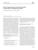 Parent Training Programs for Ethnic Minorities: a Meta-analysis of Adaptations and Effect