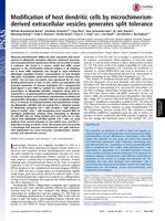 Modification of host dendritic cells by microchimerism-derived extracellular vesicles generates split tolerance