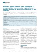 Impact of genetic variation in the vasopressin 1a receptor on the development of organ failure in patients admitted for acute decompensation of liver cirrhosis