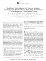 Botulinum Toxin Injection for Internal Rotation Contractures in Brachial Plexus Birth Palsy. A Minimum 5-Year Prospective Observational Study