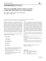 Maternal acceptability of pulse oximetry screening at home after home birth or very early discharge