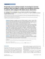 Propensity score-matched analysis of oncological outcome between stent as bridge to surgery and emergency resection in patients with malignant left-sided colonic obstruction