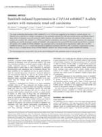 Sunitinib-induced hypertension in CYP3A4 rs4646437 A-allele carriers with metastatic renal cell carcinoma