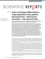 Sialic acid linkage differentiation of glycopeptides using capillary electrophoresis - electrospray ionization - mass spectrometry