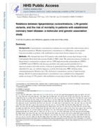 Relations between lipoprotein(a) concentrations, LPA genetic variants, and the risk of mortality in patients with established coronary heart disease: a molecular and genetic association study