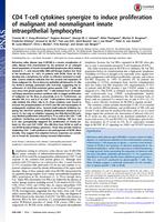 CD4 T-cell cytokines synergize to induce proliferation of malignant and nonmalignant innate intraepithelial lymphocytes