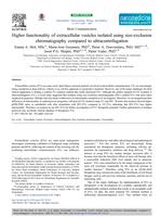 Higher functionality of extracellular vesicles isolated using size-exclusion chromatography compared to ultracentrifugation