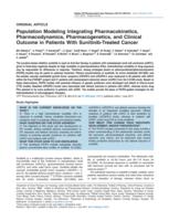 Population Modeling Integrating Pharmacokinetics, Pharmacodynamics, Pharmacogenetics, and Clinical Outcome in Patients With Sunitinib-Treated Cancer