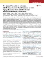 No Causal Association between 25-Hydroxyvitamin D and Features of Skin Aging: Evidence from a Bidirectional Mendelian Randomization Study