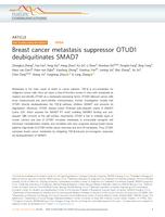 Breast cancer metastasis suppressor OTUD1 deubiquitinates SMAD7
