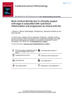 Bone mineral density loss in clinically suspect arthralgia is associated with subclinical inflammation and progression to clinical arthritis