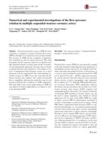 Numerical and experimental investigations of the flow-pressure relation in multiple sequential stenoses coronary artery