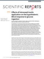 Effects of intranasal insulin application on the hypothalamic BOLD response to glucose ingestion