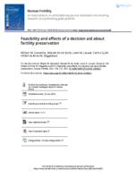 Feasibility and effects of a decision aid about fertility preservation