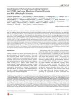 Low-Frequency Synonymous Coding Variation in CYP2R1 Has Large Effects on Vitamin D Levels and Risk of Multiple Sclerosis