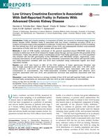 Low Urinary Creatinine Excretion Is Associated With Self-Reported Frailty in Patients With Advanced Chronic Kidney Disease