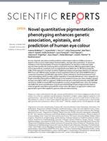 Novel quantitative pigmentation phenotyping enhances genetic association, epistasis, and prediction of human eye colour