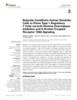 Butyrate conditions human Dendritic cells to Prime Type 1 regulatory T cells via both histone Deacetylase inhibition and G Protein-coupled receptor 109A signaling