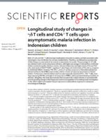 Longitudinal study of changes in gamma delta T cells and CD4+ T cells upon asymptomatic malaria infection in Indonesian children