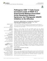 Pathogenic CD8(+) T Cells Cause Increased Levels of VEGF-A in Experimental Malaria-Associated Acute Respiratory Distress Syndrome, but Therapeutic VEGFR Inhibition Is Not Effective