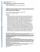 Epigenome-wide association study of body mass index, and the adverse outcomes of adiposity