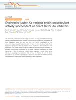 Engineered factor Xa variants retain procoagulant activity independent of direct factor Xa inhibitors