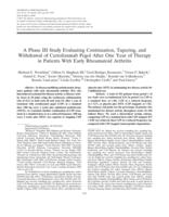 A Phase III Study Evaluating Continuation, Tapering, and Withdrawal of Certolizumab Pegol After One Year of Therapy in Patients With Early Rheumatoid Arthritis