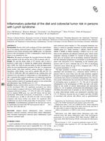 Inflammatory potential of the diet and colorectal tumor risk in persons with Lynch syndrome