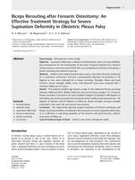 Biceps Rerouting after Forearm Osteotomy: An Effective Treatment Strategy for Severe Supination Deformity in Obstetric Plexus Palsy