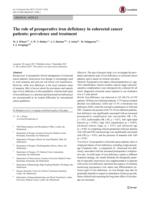 The role of preoperative iron deficiency in colorectal cancer patients: prevalence and treatment